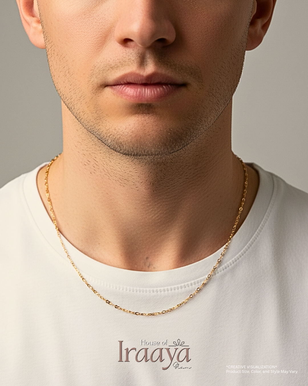 Minimal Gold Plated Fine Interlinked Loop Chain