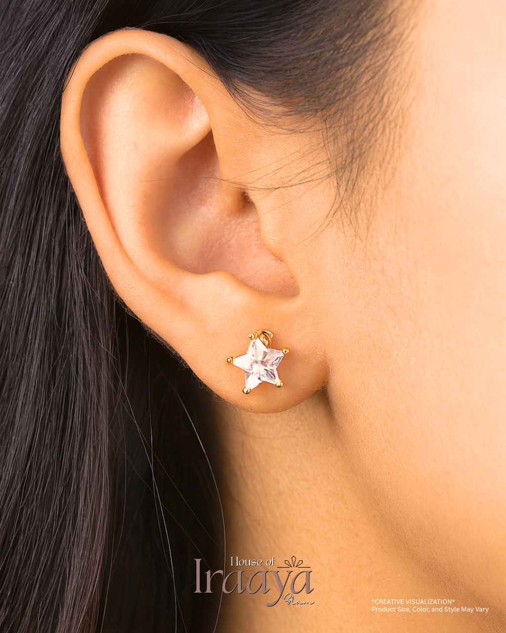 Gold-Plated Star Stud Earrings