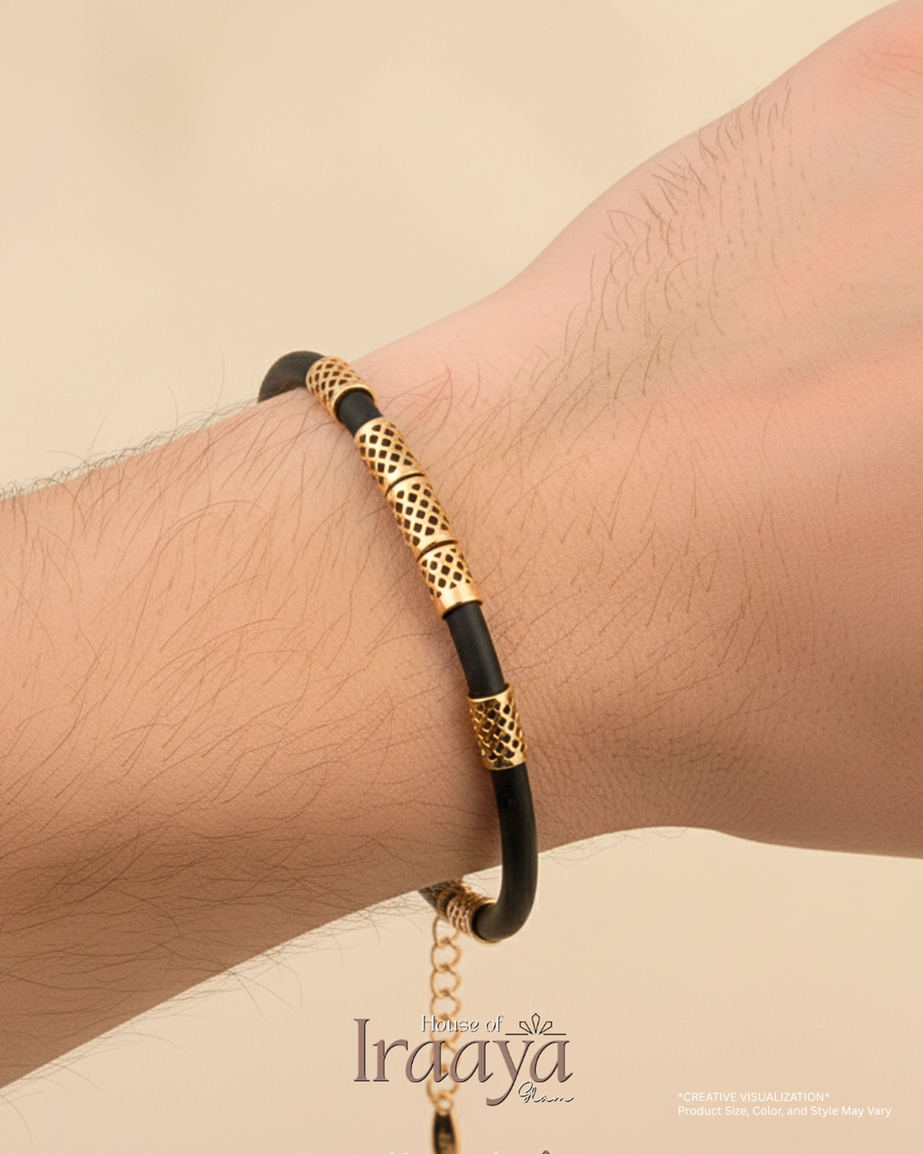 Black & Gold Mesh Accent Bracelet