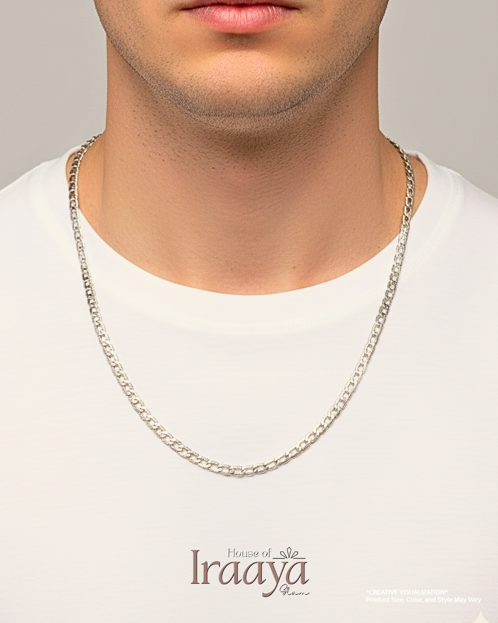 Premium Silver Toned Chain With Interlocked Design