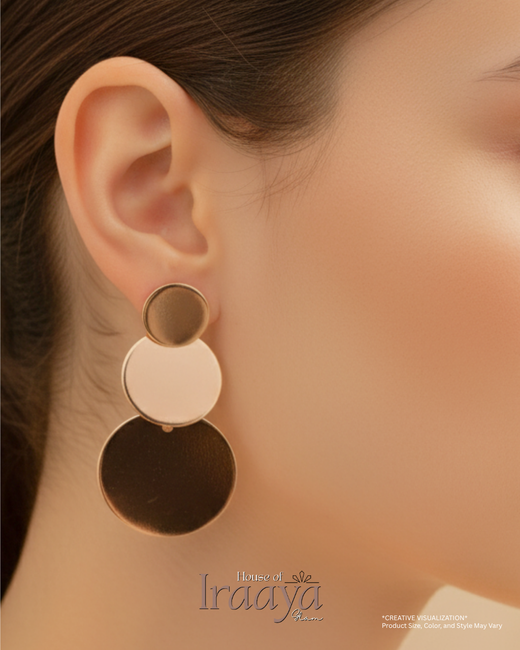 Triple Disc Drop Earrings
