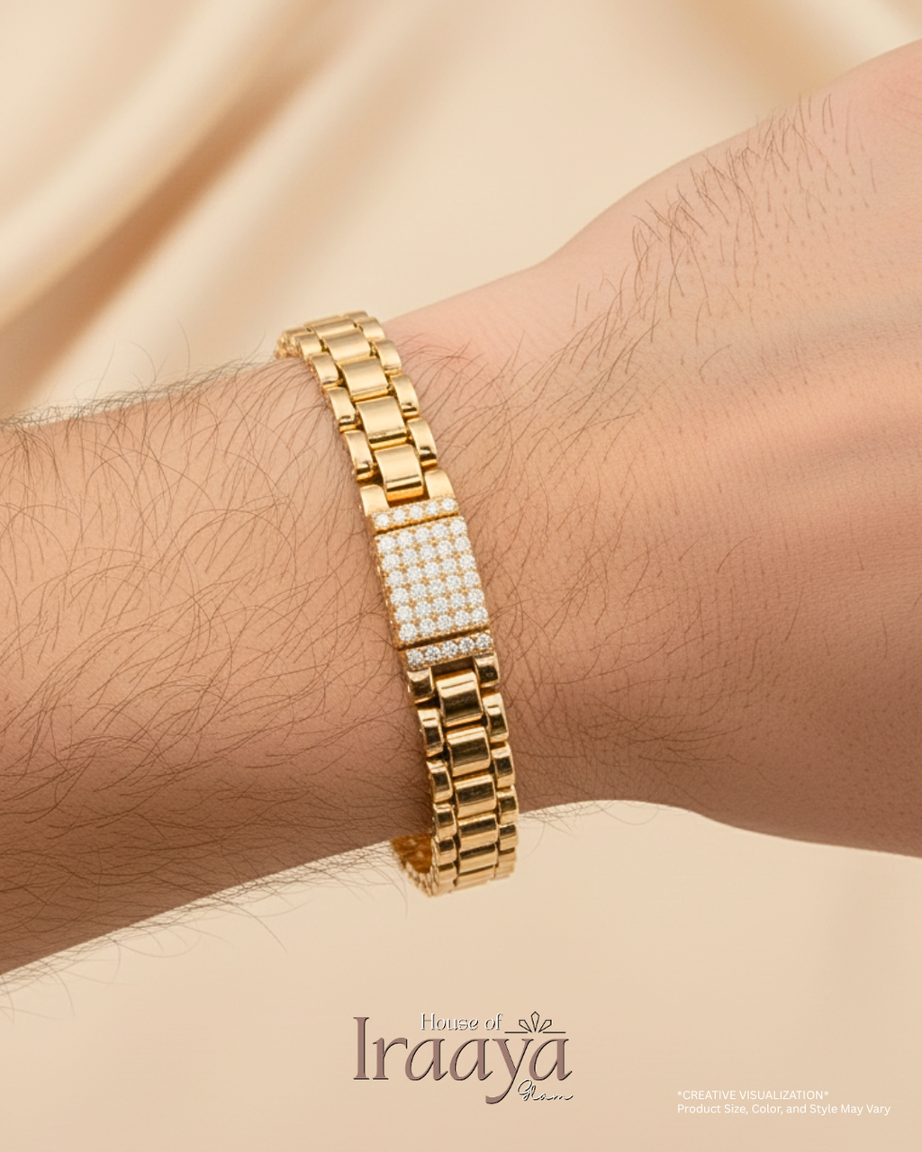 Regal Gold Pavé Link Bracelet
