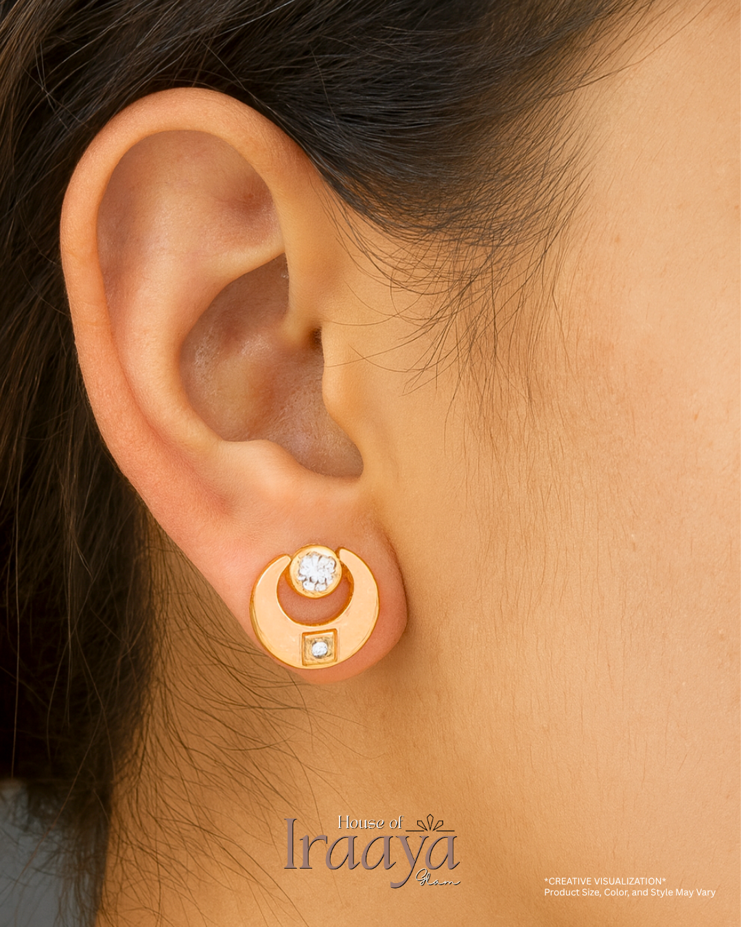 Gold-Tone Circle Stud Earrings
