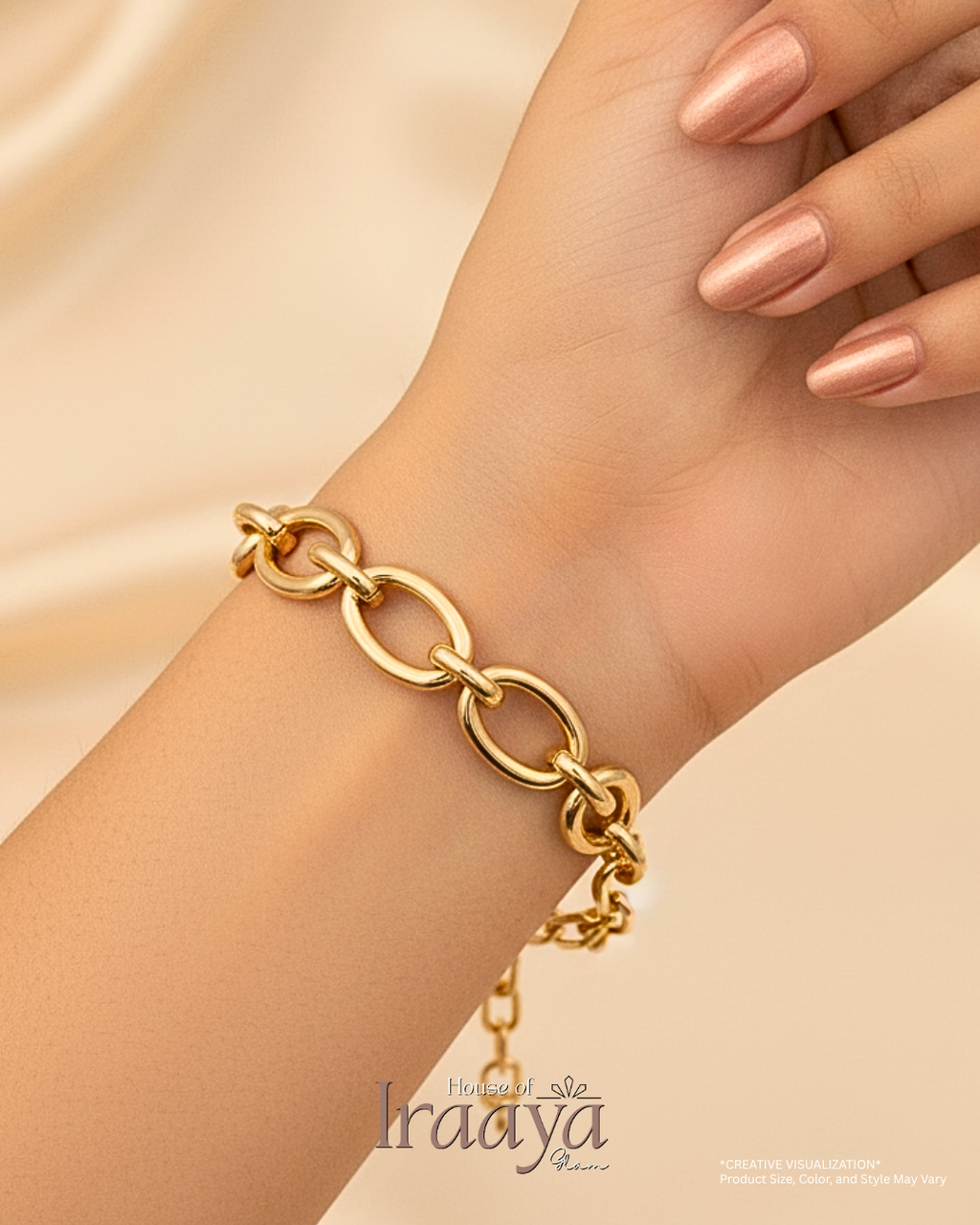 Bold Gold Oval Link Bracele