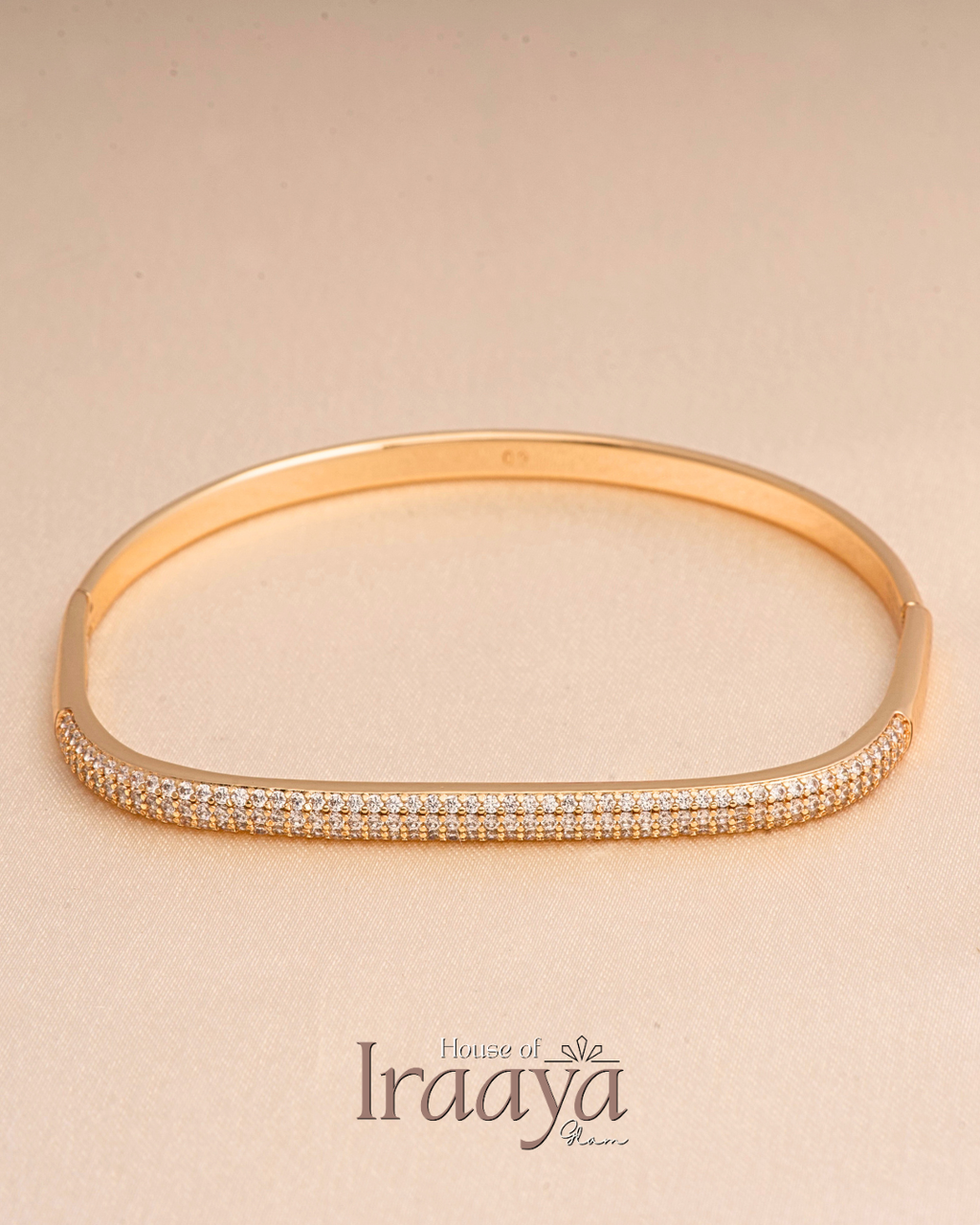 Gold Full Pavé Diamond Open Kada