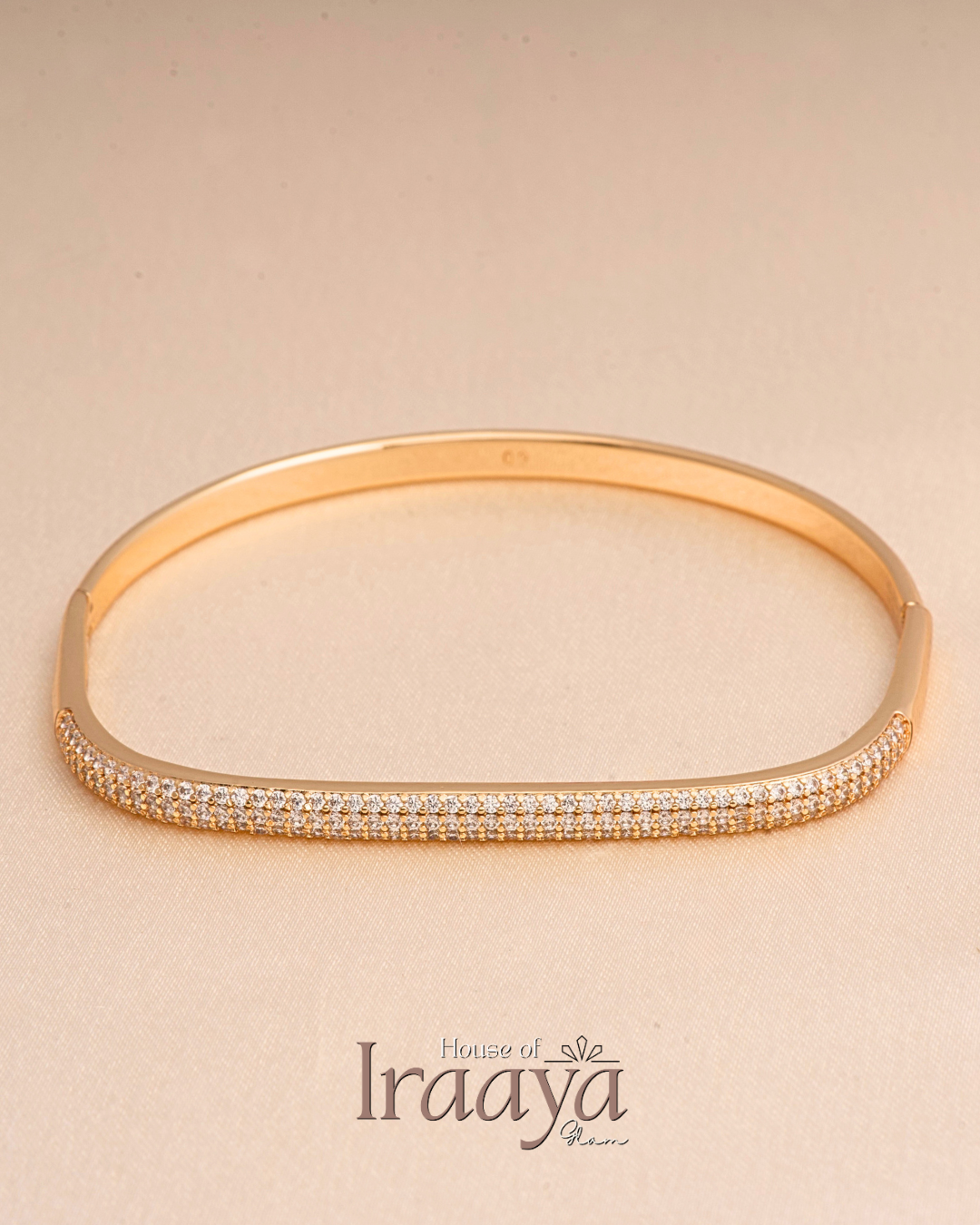 Gold Full Pavé Diamond Open Kada