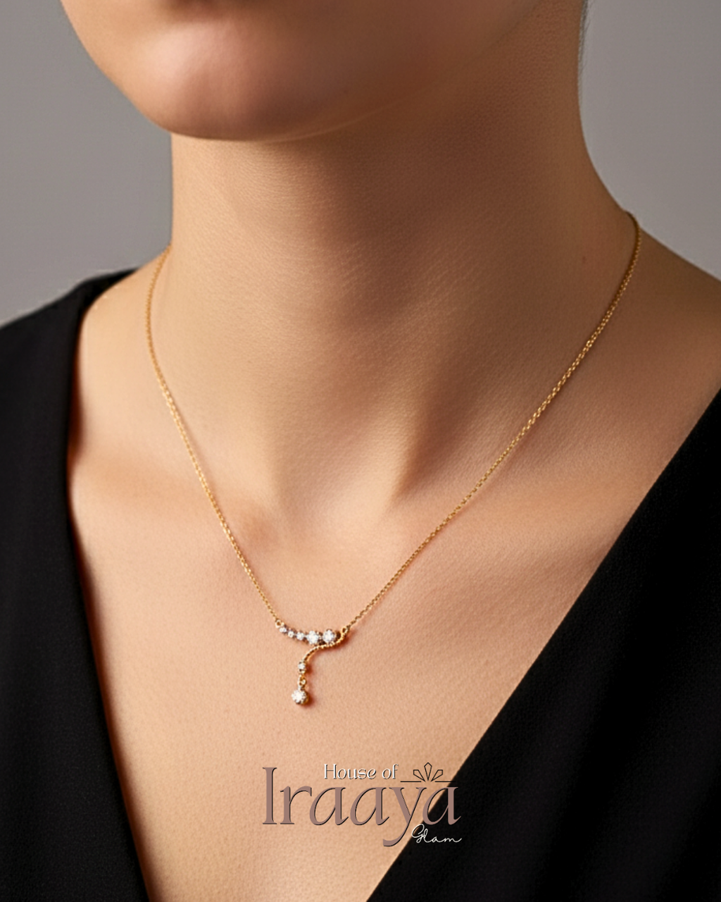 Crystal Curve Pendant Necklace