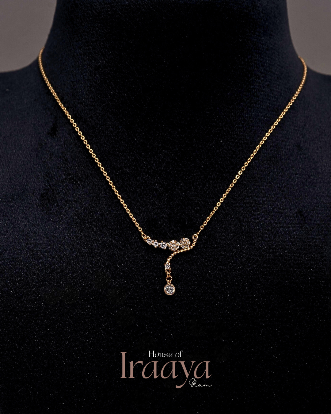 Crystal Curve Pendant Necklace