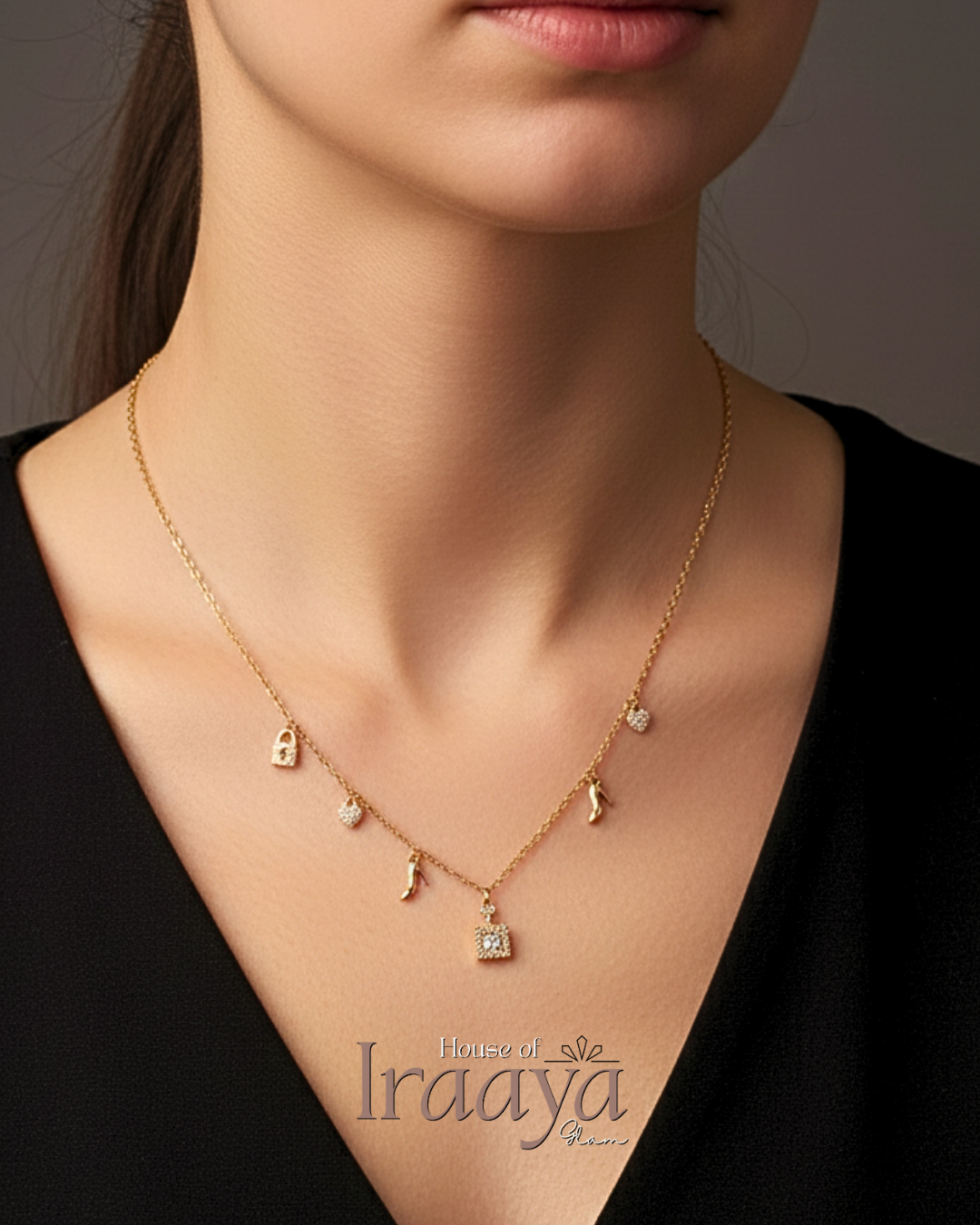 Multi Stoned Charm Elegance Necklace