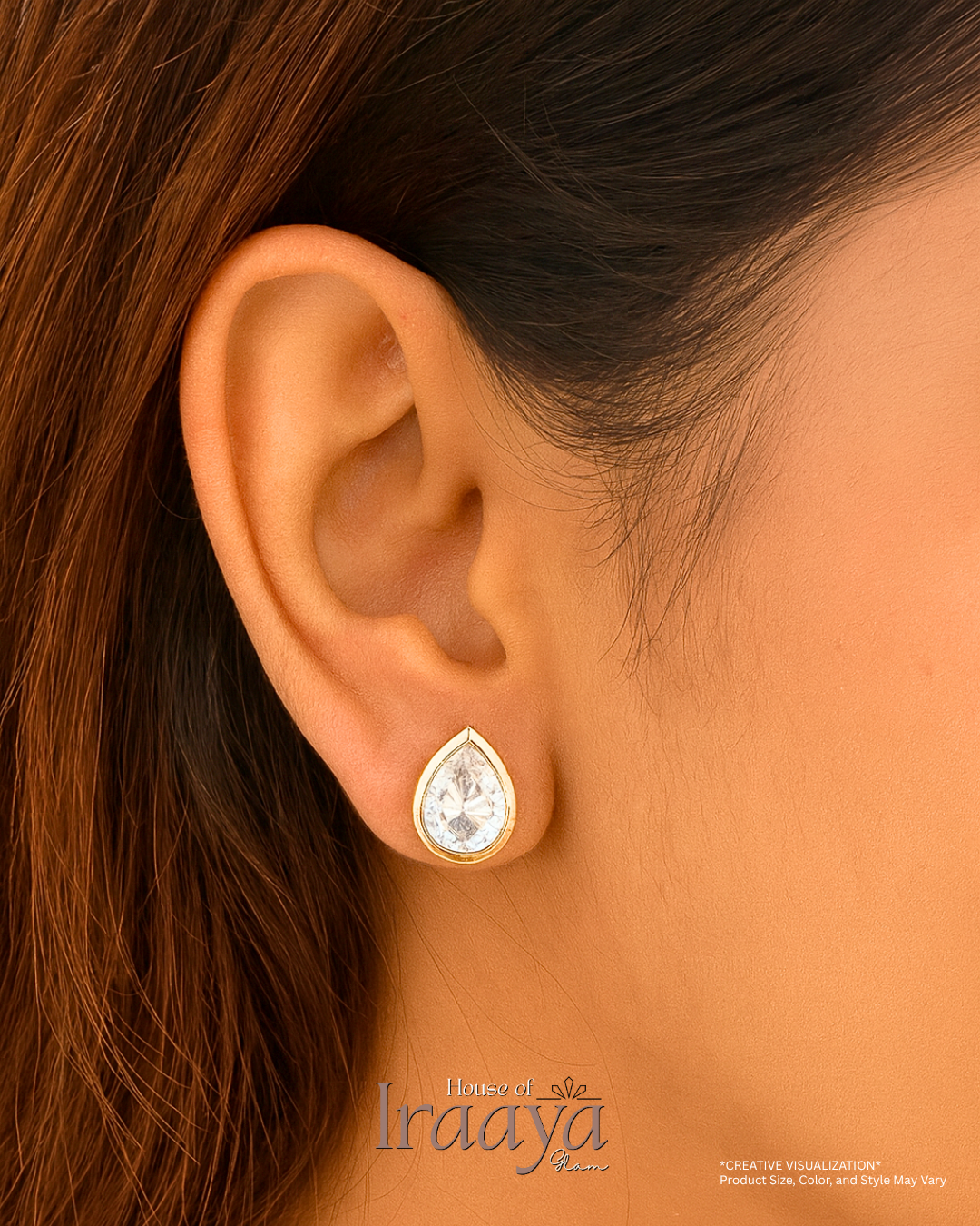 Teardrop Zircon Stud Earrings