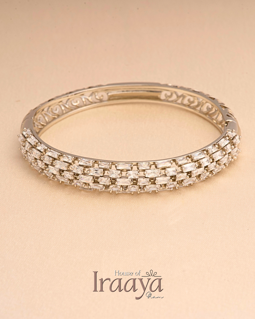 Silver Multi Row Diamond Statement Kada