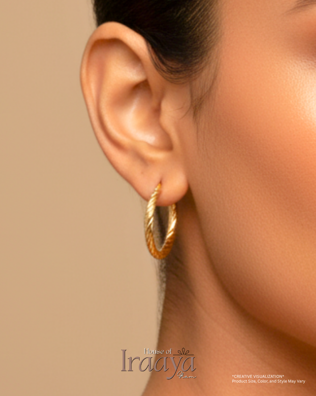 Classic Twisted Gold Hoop Earrings