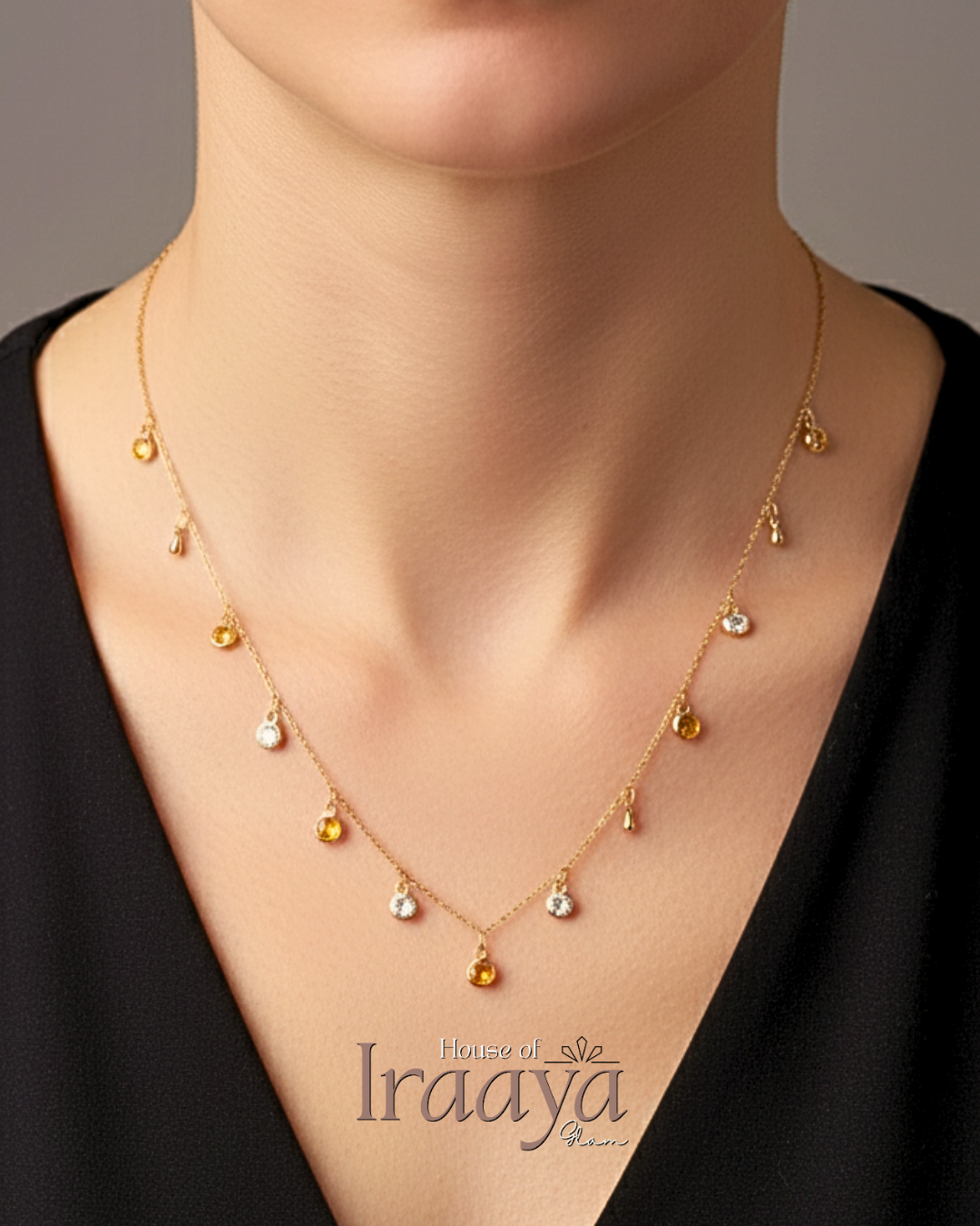 Golden Glow Drop Necklace