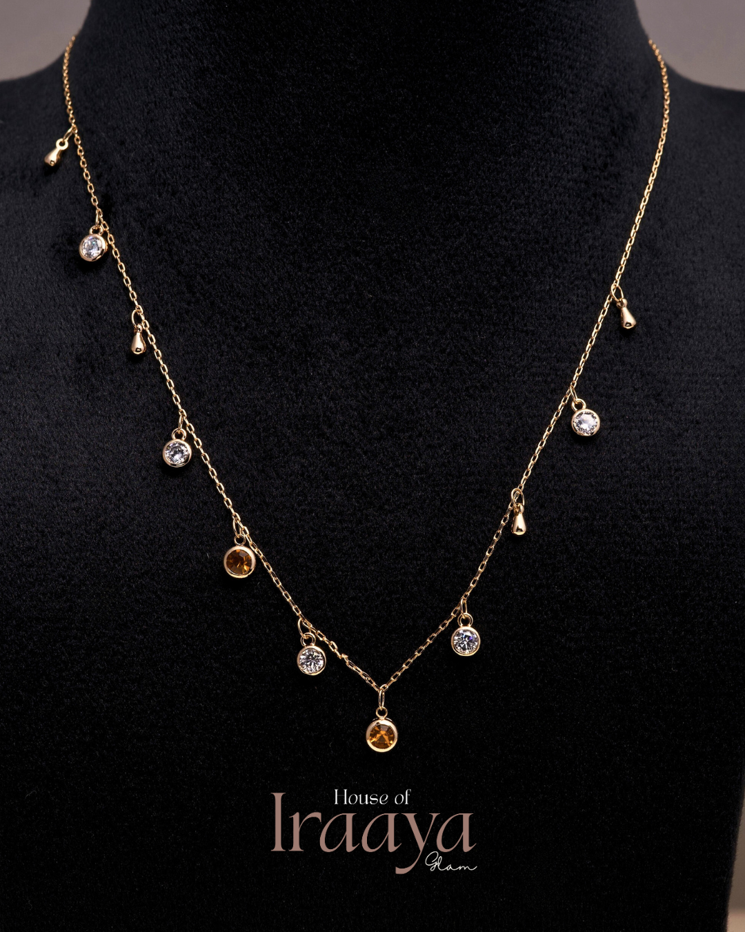 Golden Glow Drop Necklace