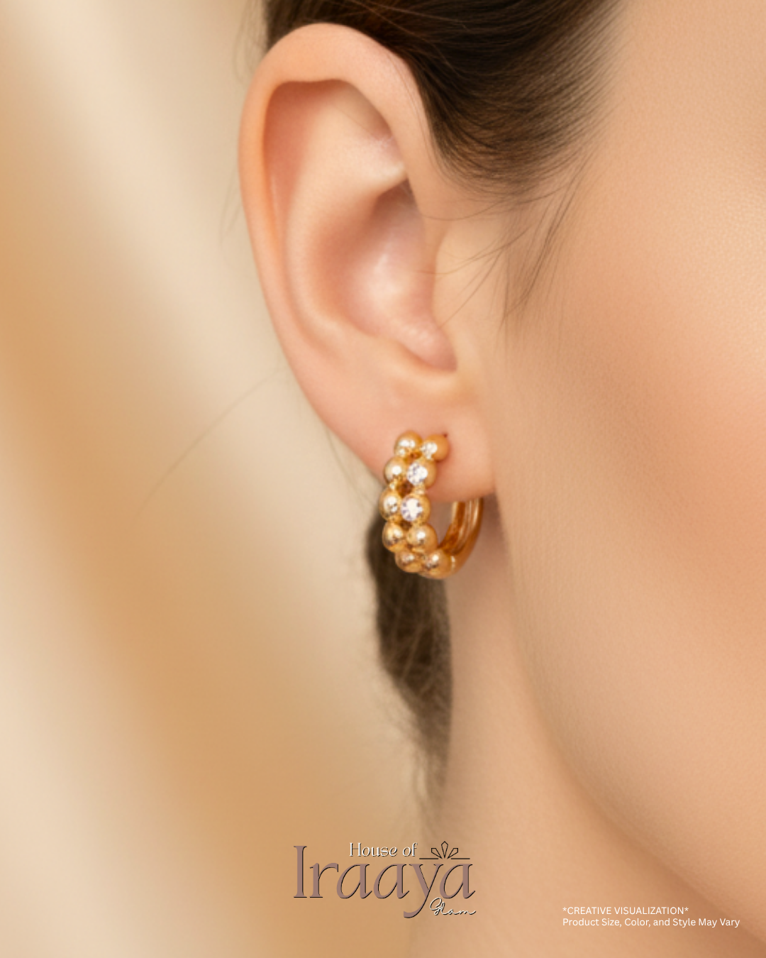 Golden Sparkle Hoop Earrings