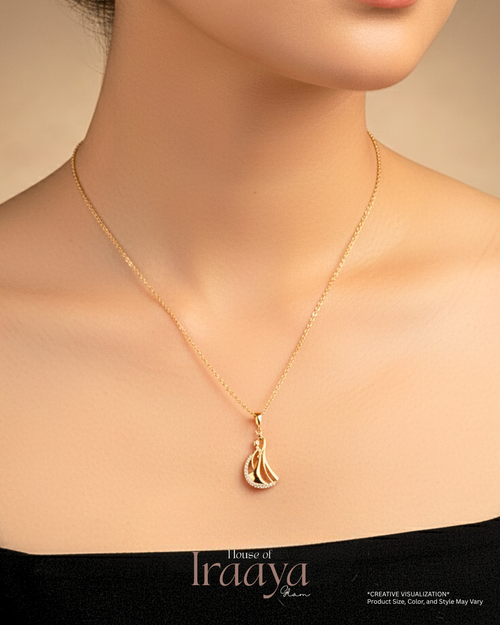 Artistic Abstract Pendant With Stone Accents Chain