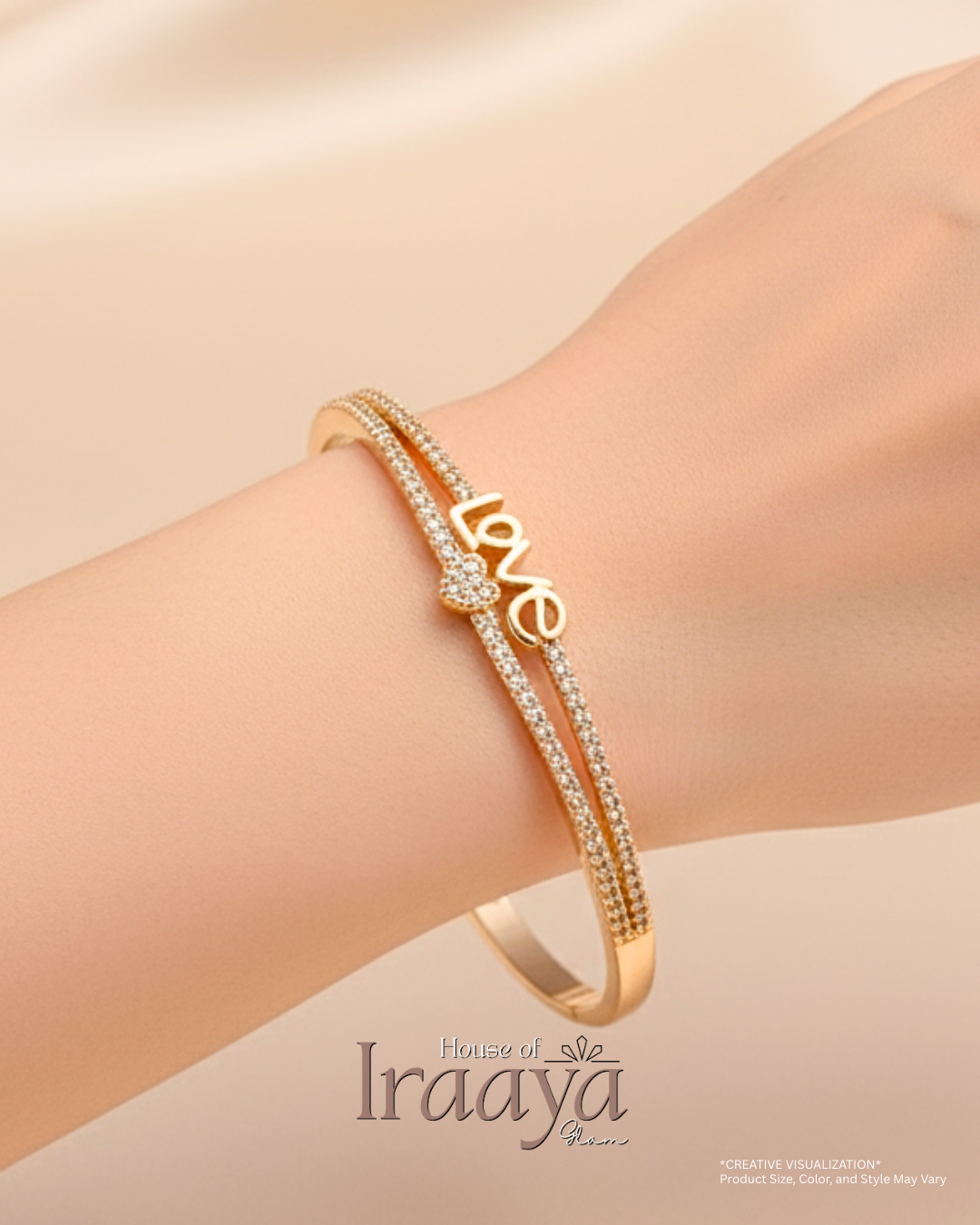 Love Diamond Studded Kada