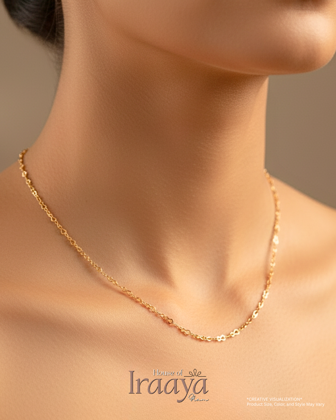 Minimal Gold Plated Fine Interlinked Loop Chain