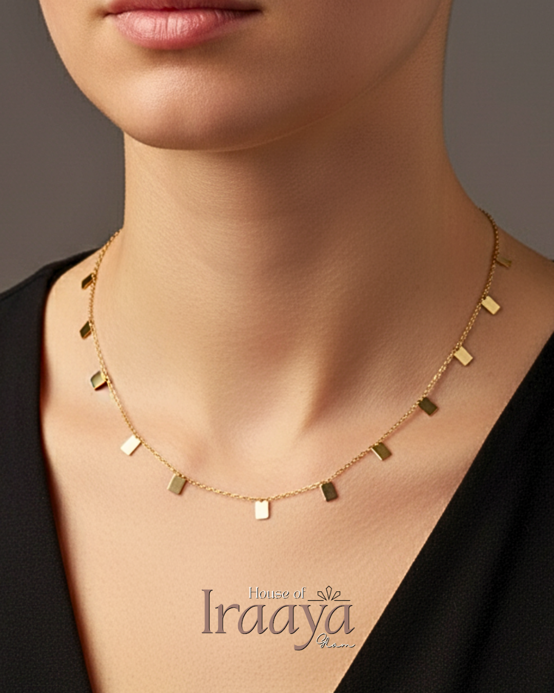Minimal Square Drop Necklace
