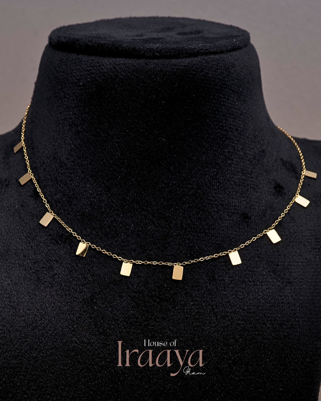 Minimal Square Drop Necklace