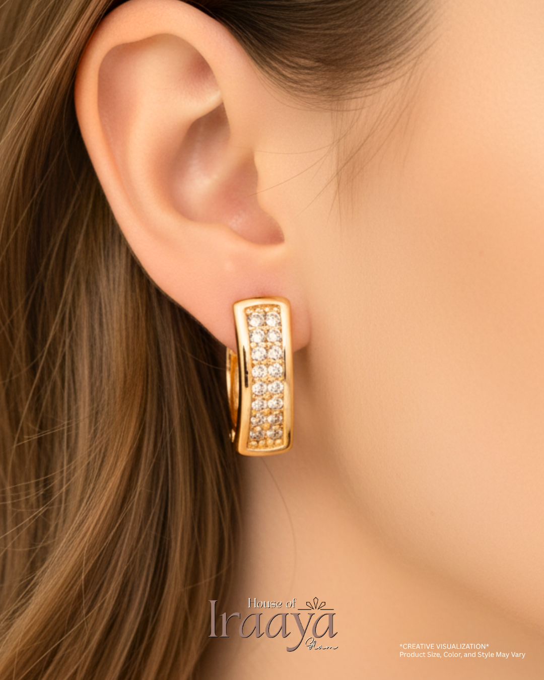 Radiant Gold-Tone Curved Huggie Earrings