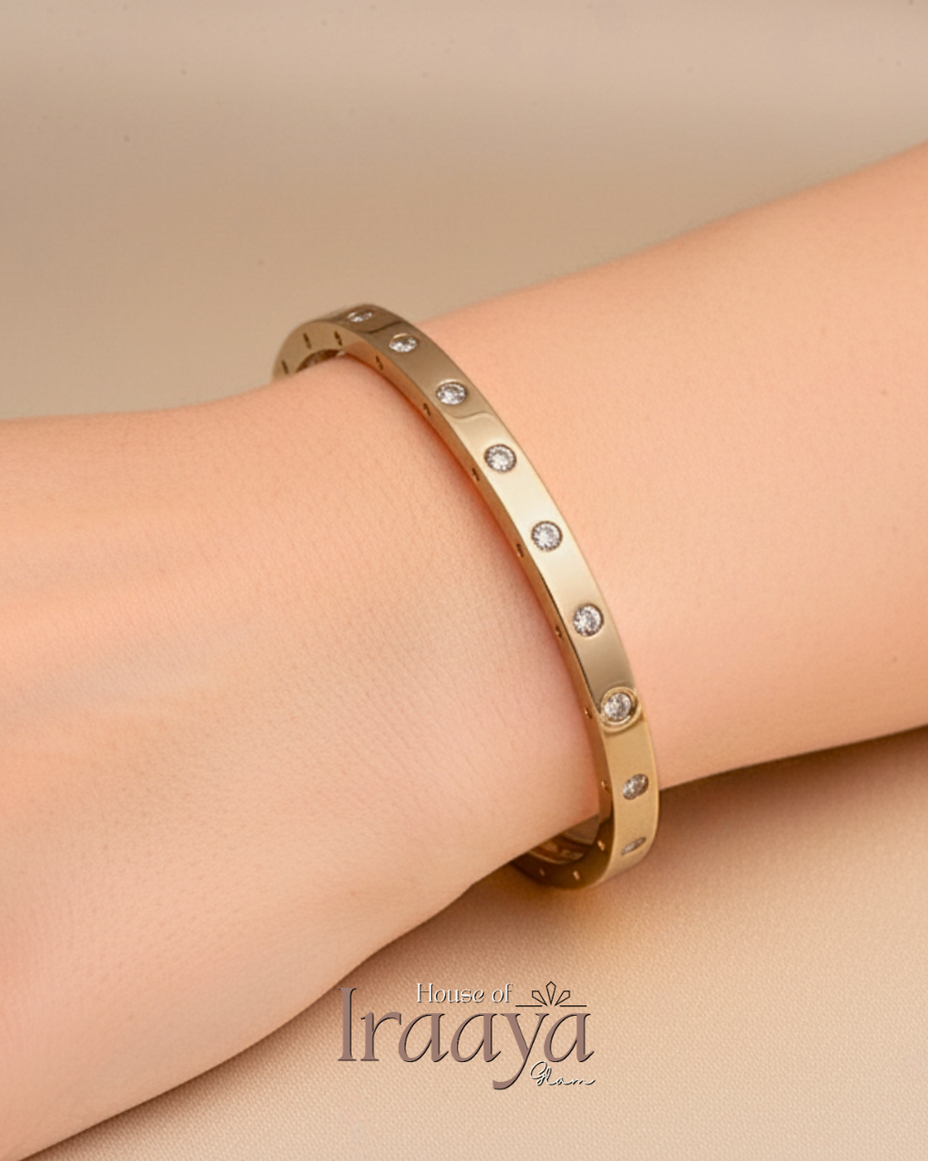 Gold Diamond Stud Classic Kada