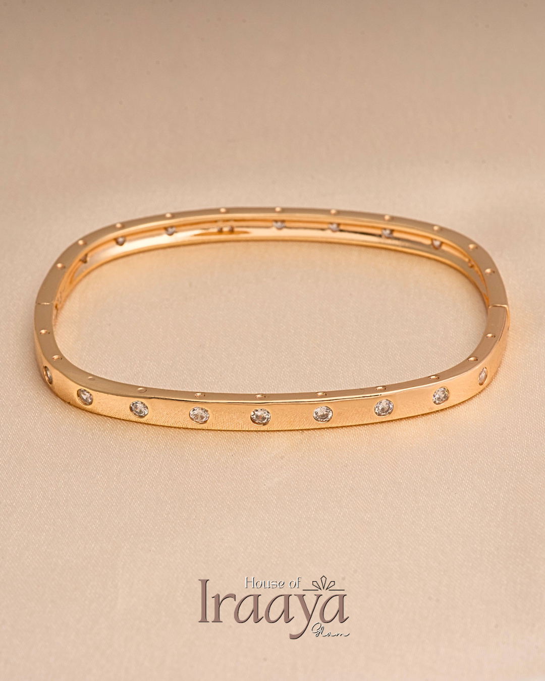 Gold Diamond Stud Classic Kada