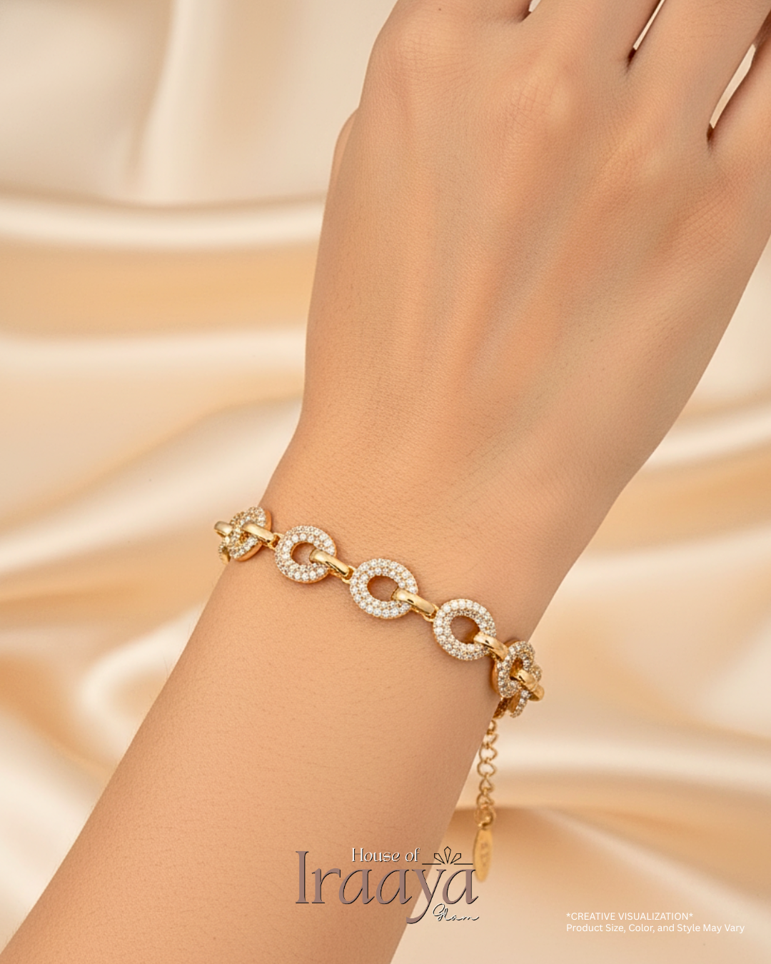 Gold Stoned Loop Link Bracelet