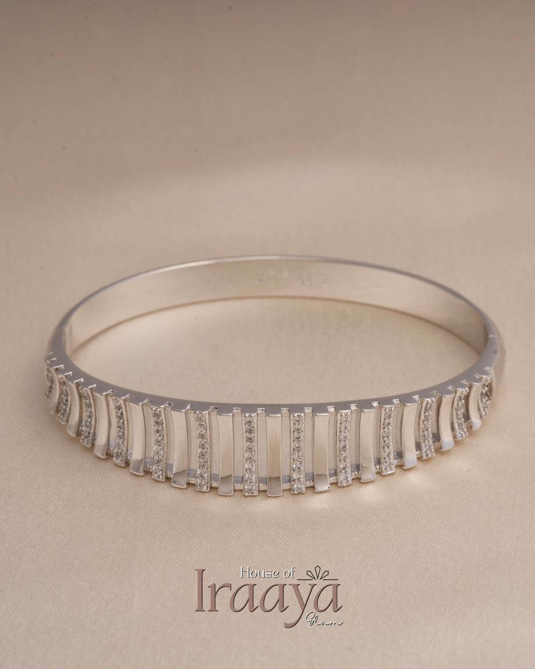 Silver Layered Crystal Panel Kada