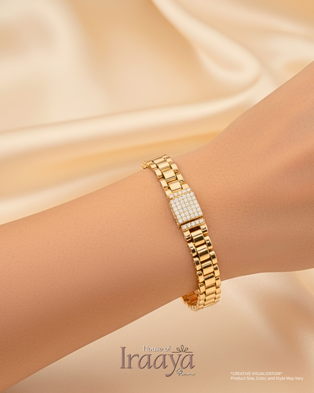 Regal Gold Pavé Link Bracelet