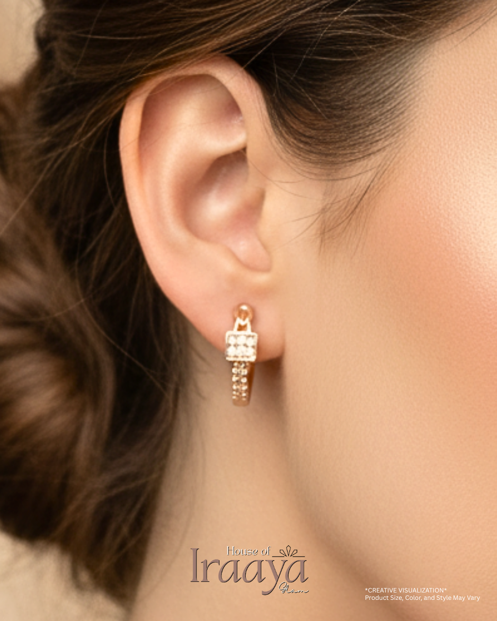Elegant Rose Gold Plated Hoop Earrings
