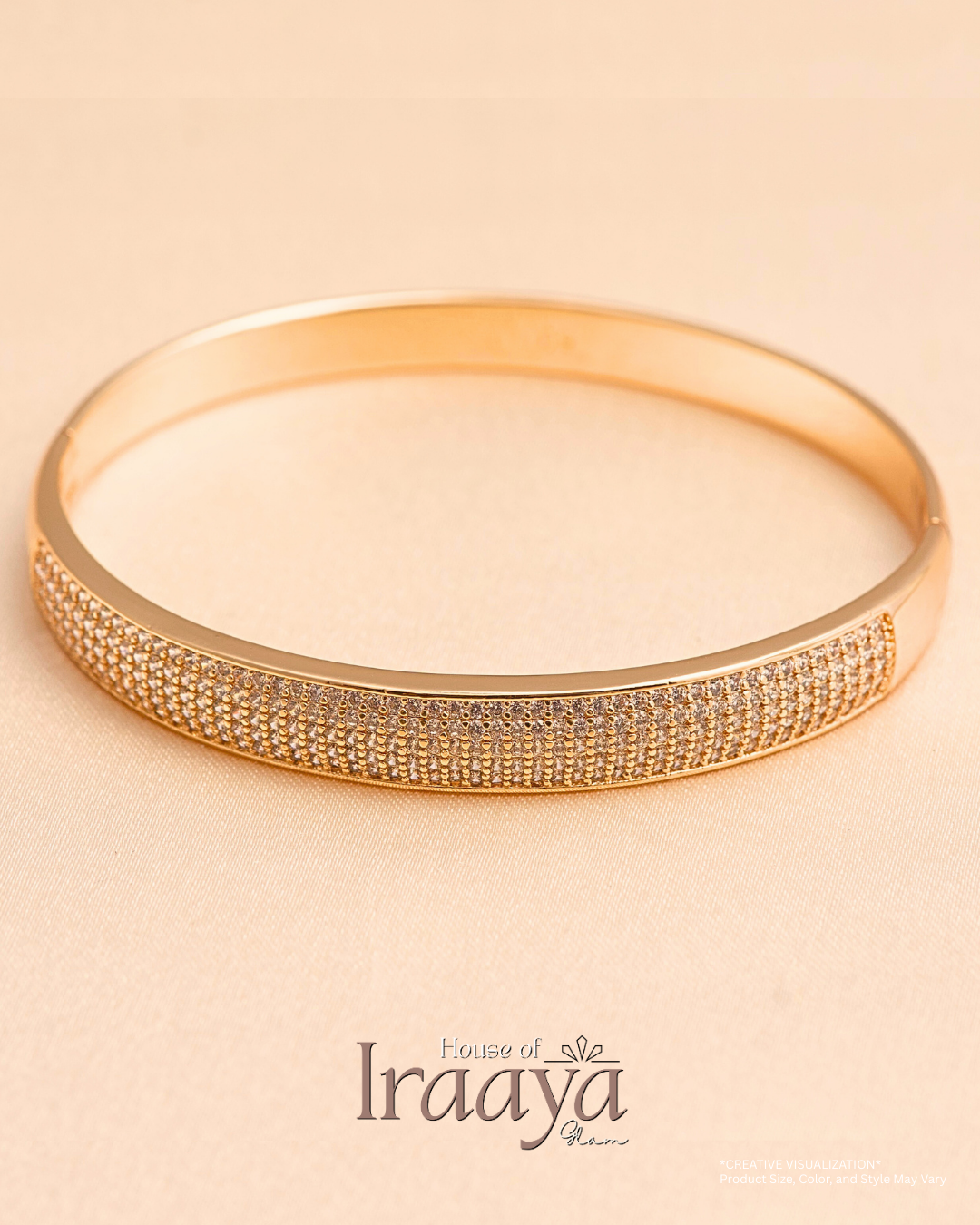 Gold Tone Pavé Bangle Kada