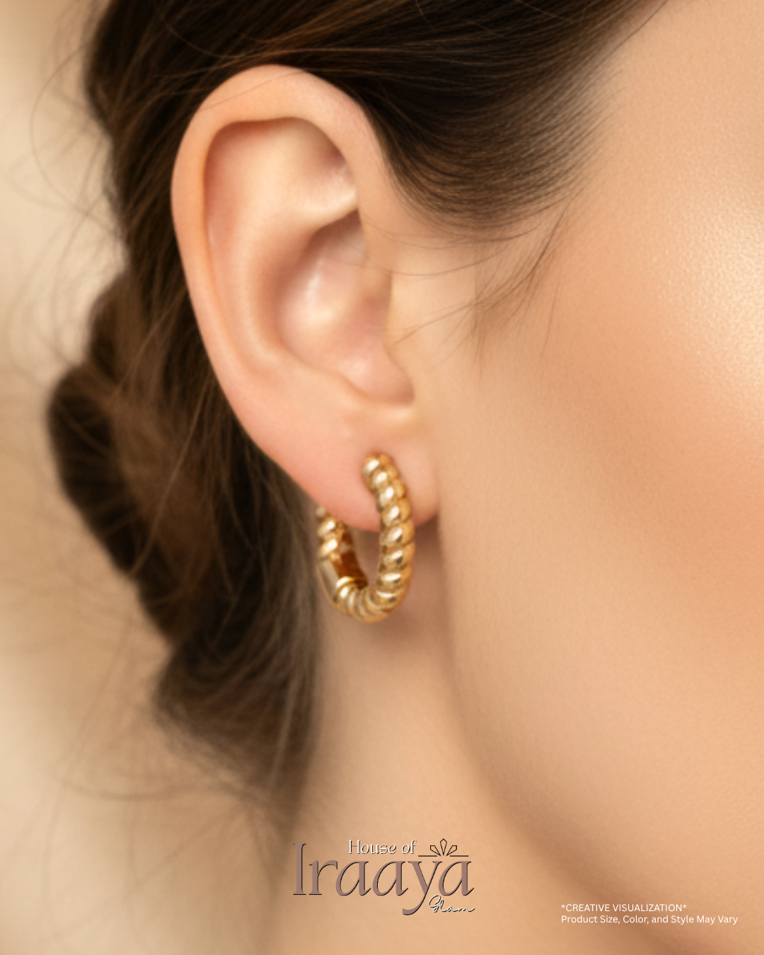 Classic Twisted Gold Hoop Earrings