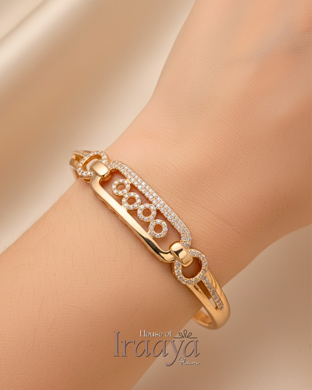 Infinity Link Gold Cuff Kada