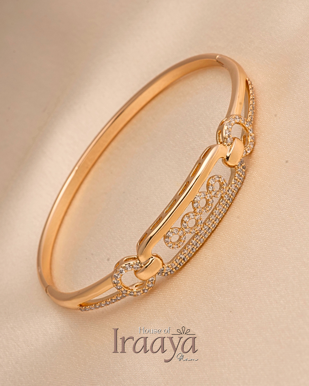 Infinity Link Gold Cuff Kada