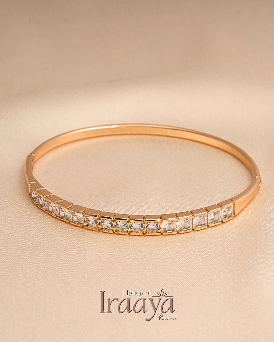Classic Crystal Line Gold Kada