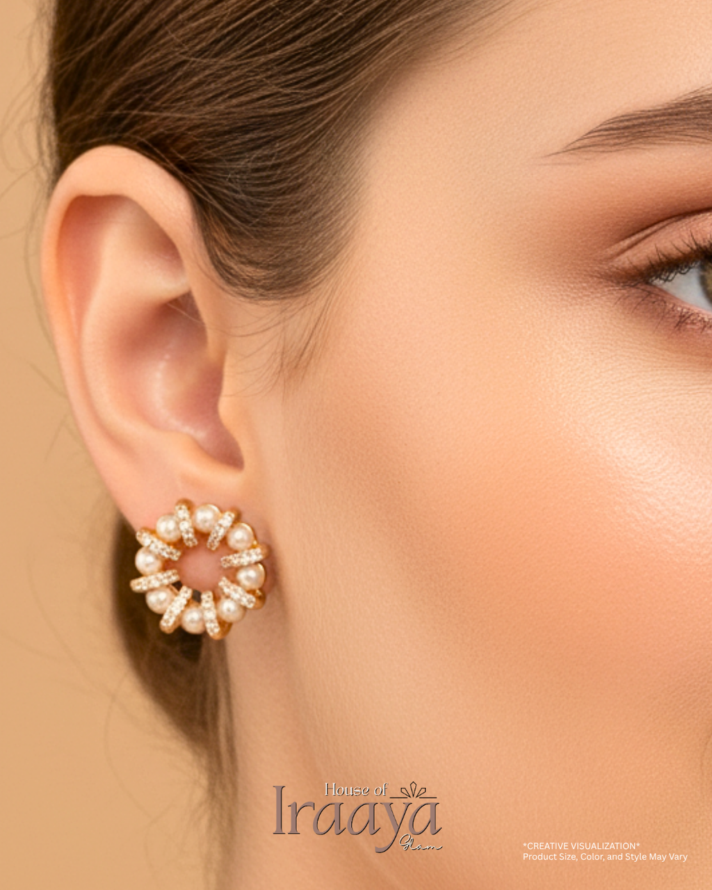 Pearl & Floral Stud Earrings