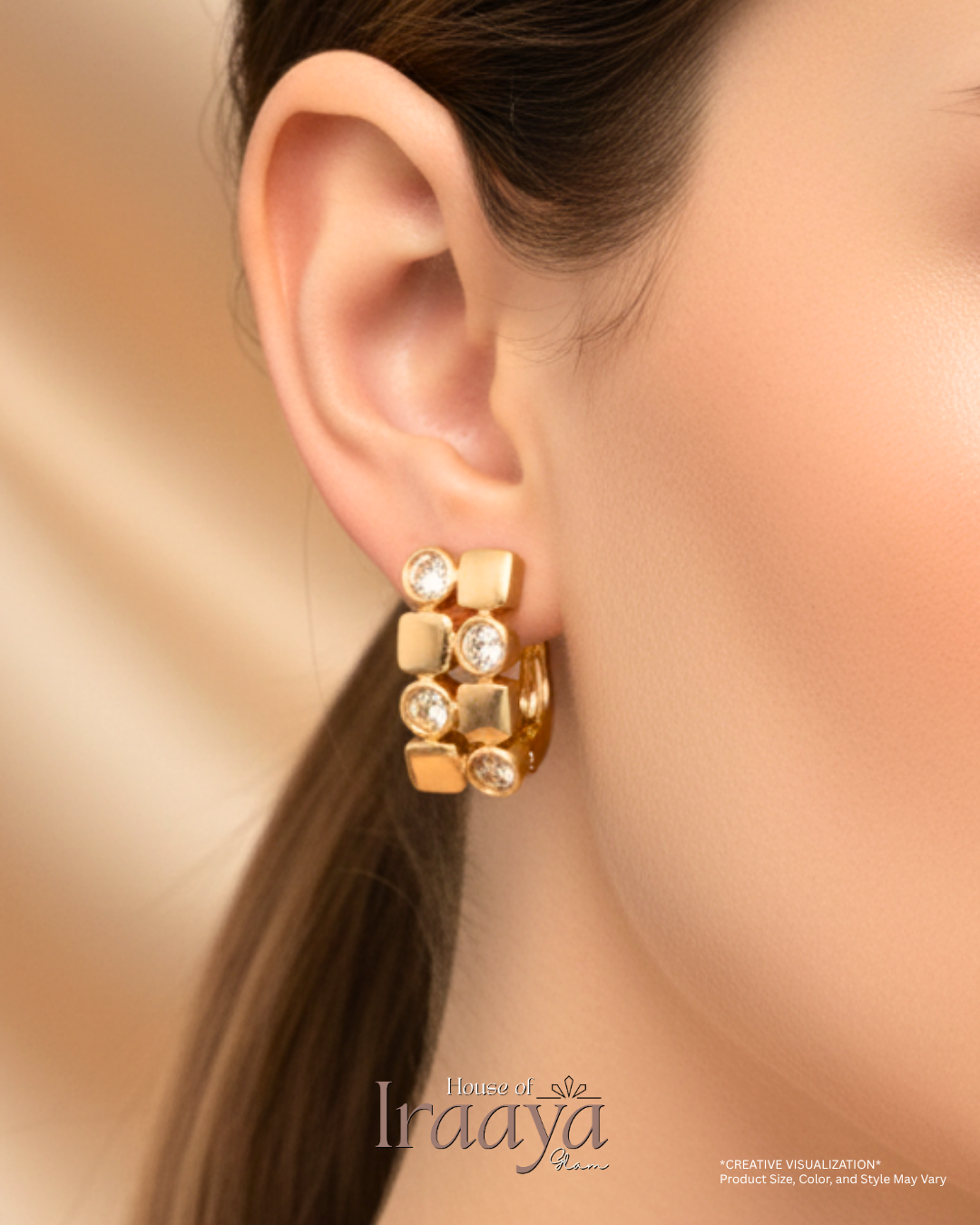 Geometric Luxe Stud Earrings