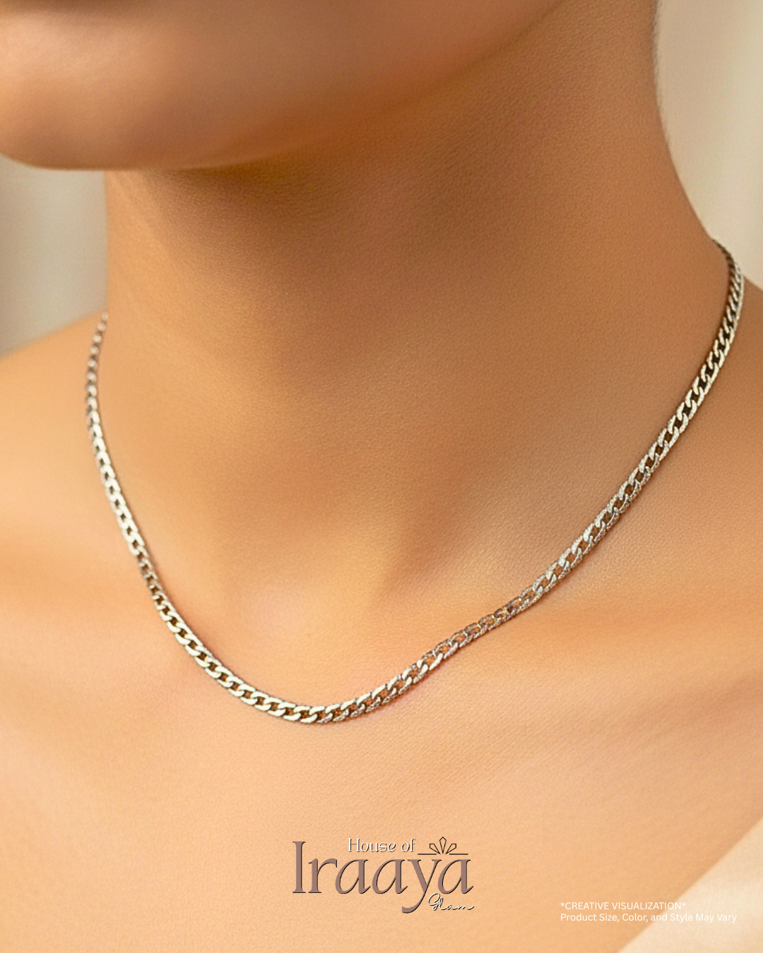 Premium Silver Toned Chain With Interlocked Design