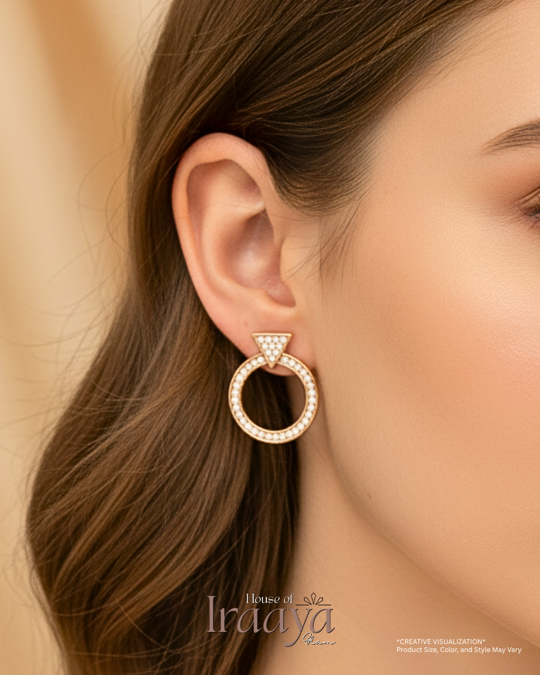 Geometric Circle Stud Earrings