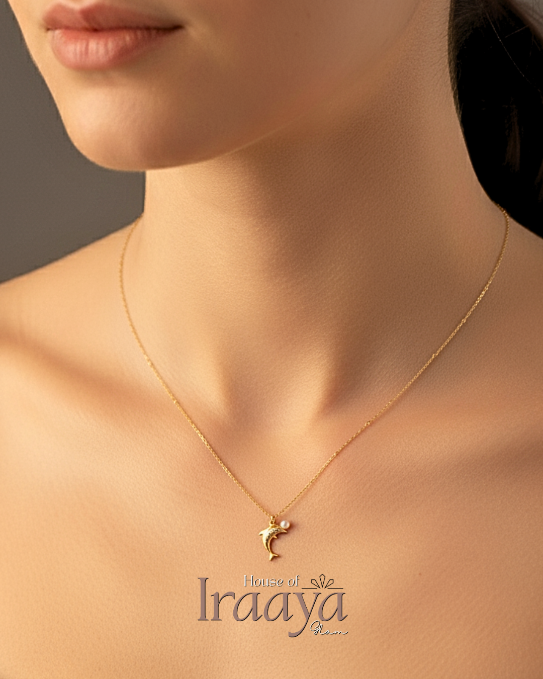 Dolphin Pearl Pendant Necklace