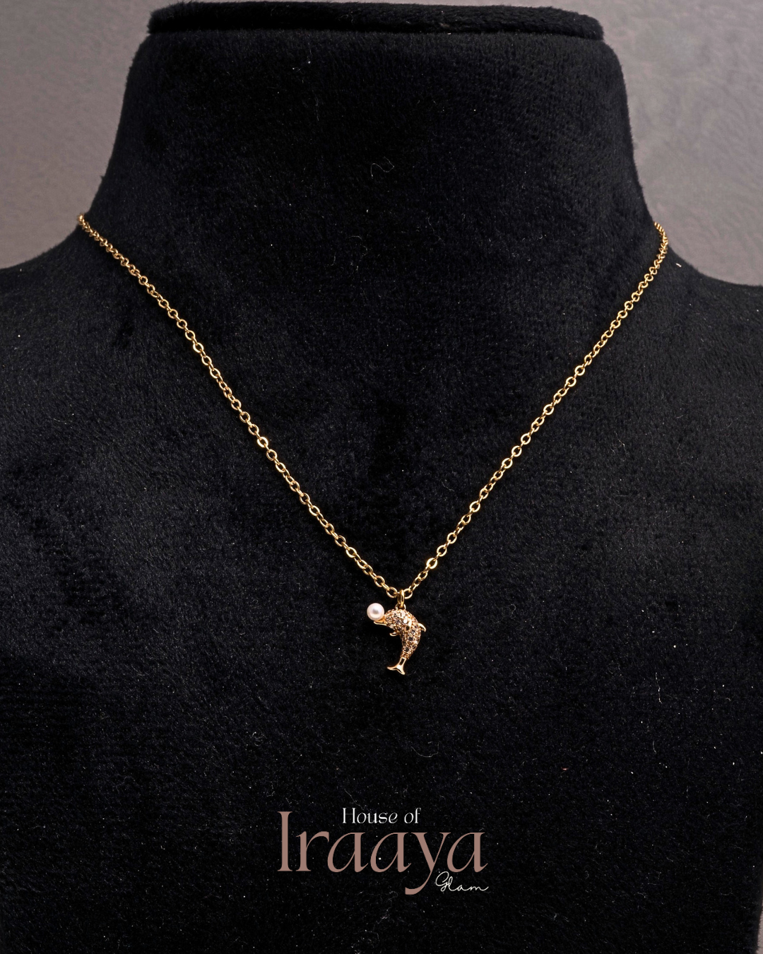 Dolphin Pearl Pendant Necklace