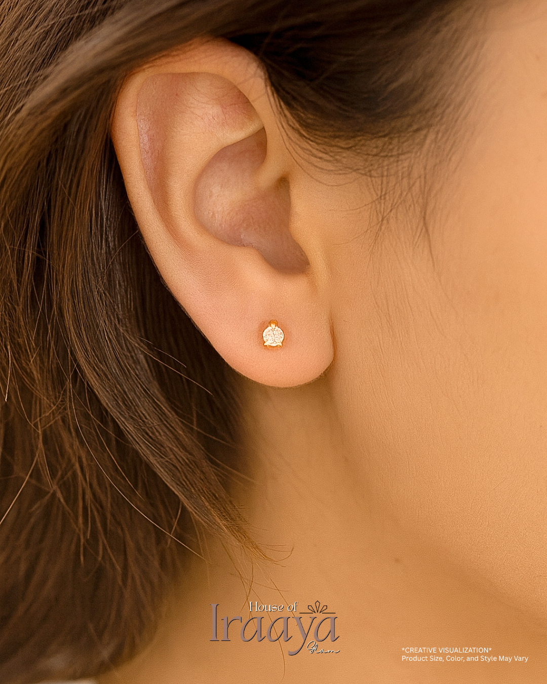 Minimal Bloom Stoned Stud Earrings