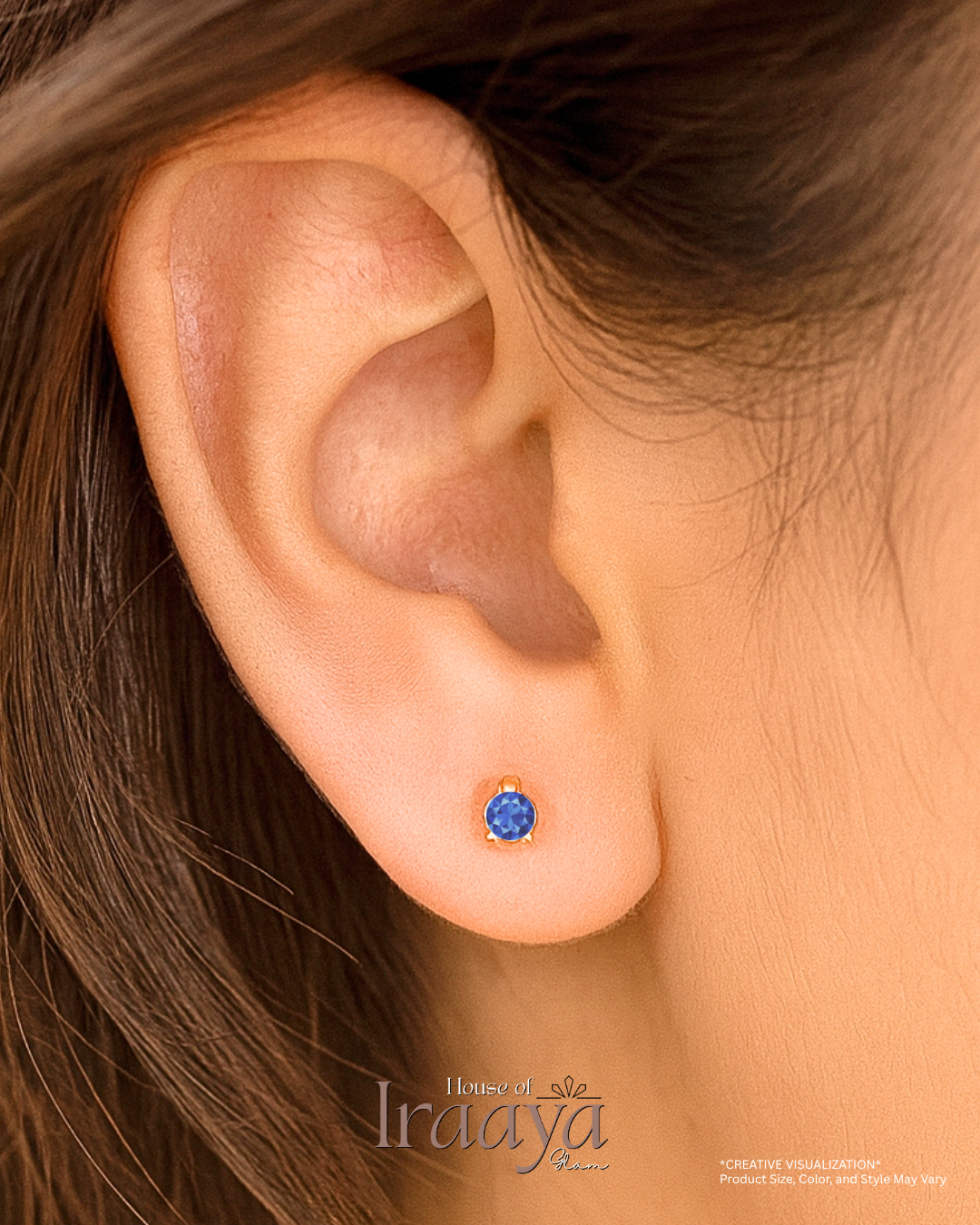 Royal Blue Bloom Stud Earrings