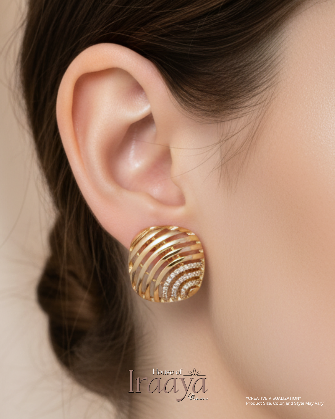 Golden Statement Stoned Earrings