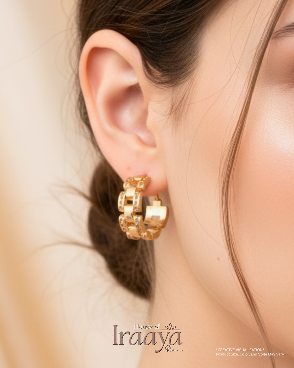 Gold-Tone Geometric Hoop Earrings