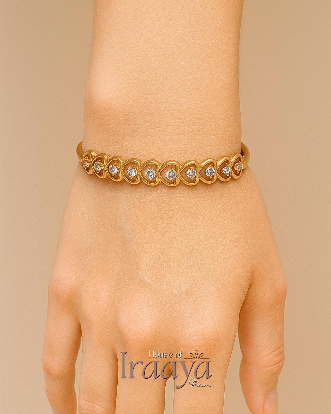 Heartline Stoned Gold Kada