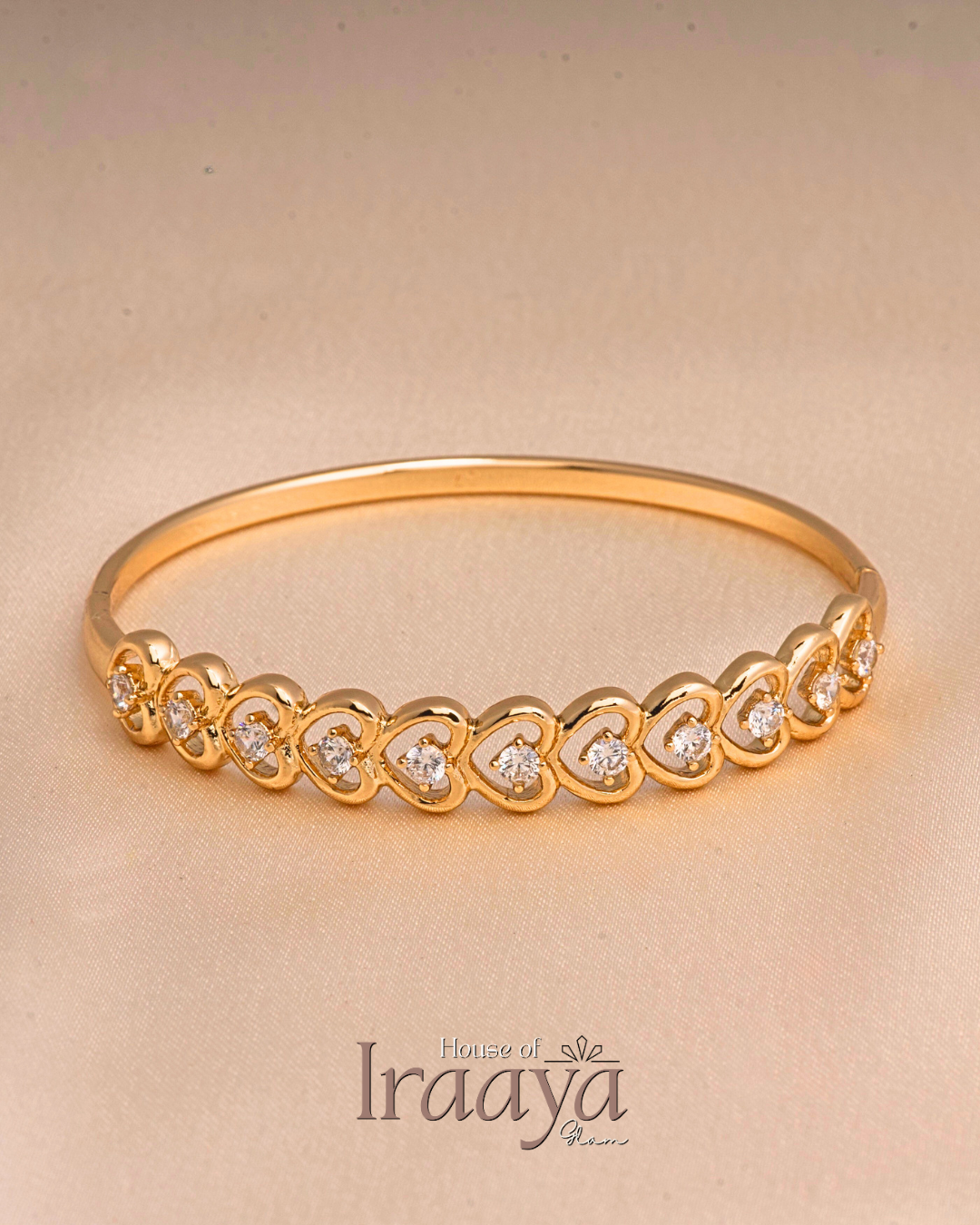 Heartline Stoned Gold Kada