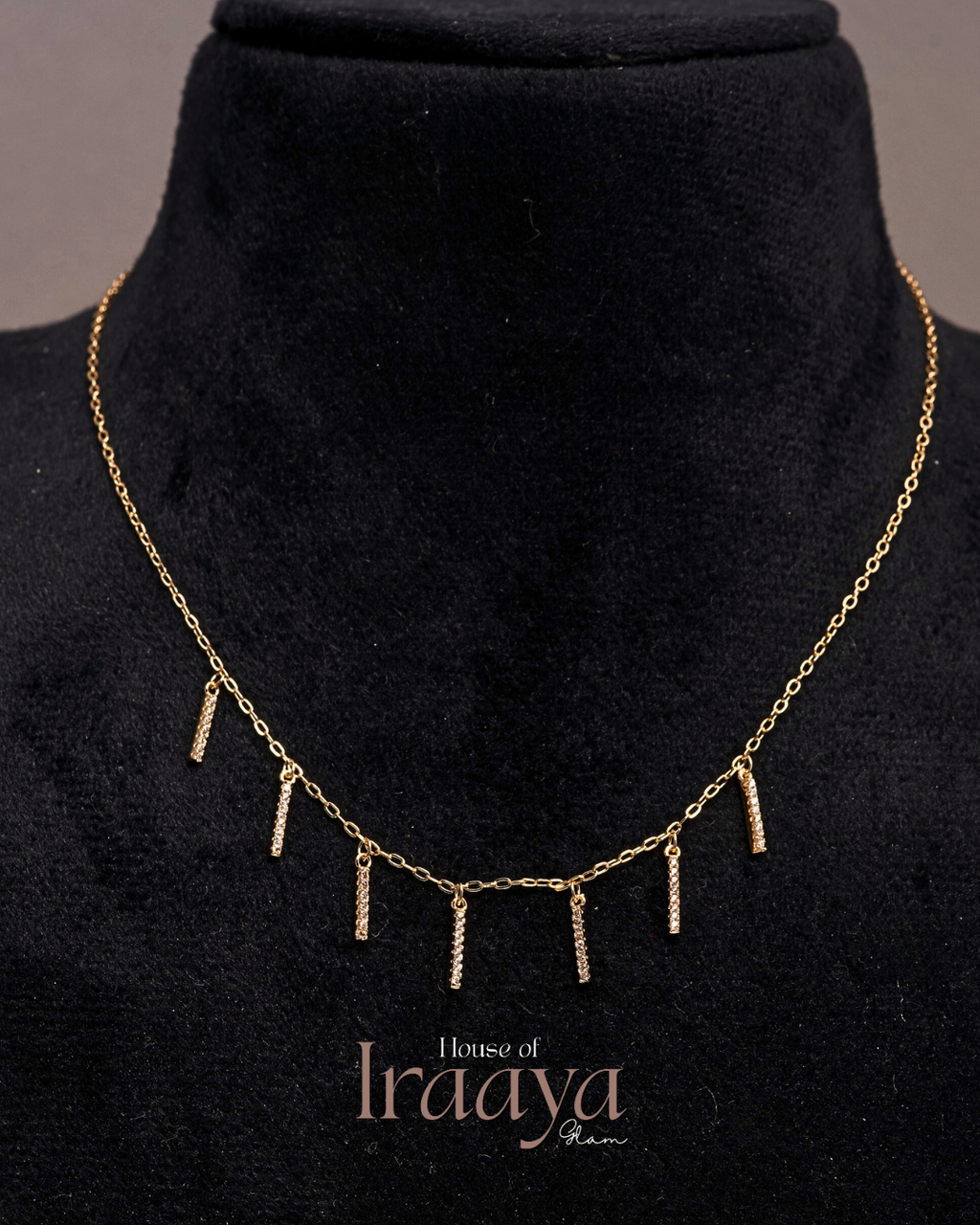 Crystal Drop Charm Necklace