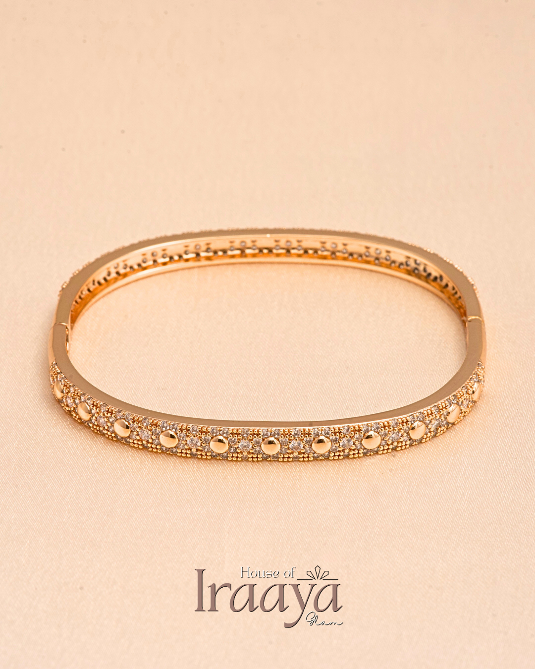 Gold Studded Diamond Detail Kada